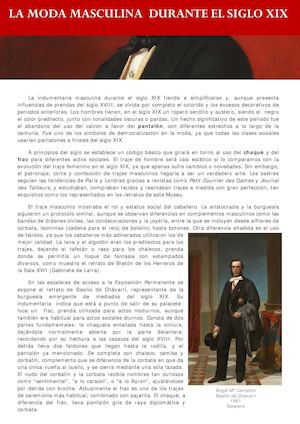 Hoja de sala: "La moda masculina durante el siglo XIX"