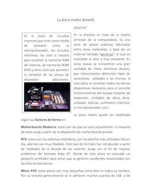 La Placa Madre (Motherboard)