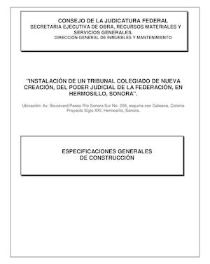 3 00 Especificaciones Generales De Construccion