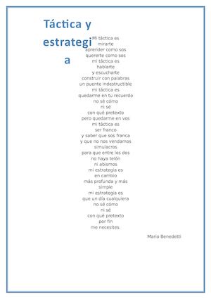 Táctica y estrategia
