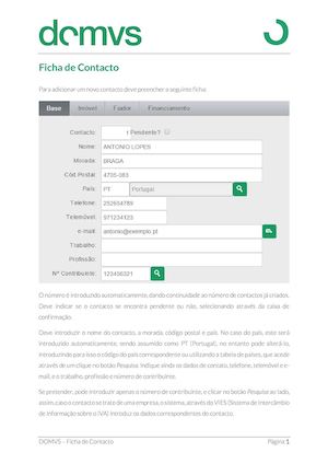 Domvs | Ficha de Contactos