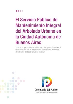El Servicio Público de Mantenimiento Integral del Arbolado Urbano en la CABA