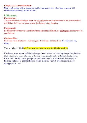 4e - Chapitre 3 Les Combustions