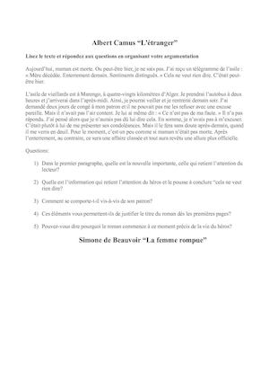Albert Camus L'étranger