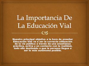 La Importancia De La Educación Vial
