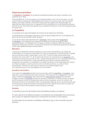 Capas De La Atmosfera