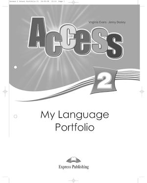 Evans Virginia, Dooley Jenny. Access 2. Language Portfolio