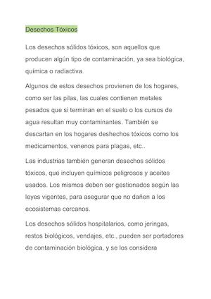 LOS DESECHOS TOXICOS