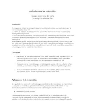 Las Matemáticas Sara