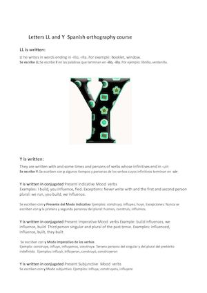 Letters LL And Y  Spanish Orthography Course
