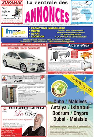 La Centrale des annonces N° 1272 Semaine du 11 au 17 Octobre 2015