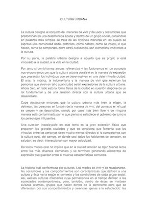 Cultura Urbana