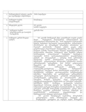 VIII კლასი, მათემატიკა, სილაბუსი