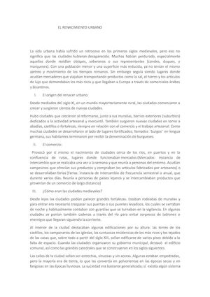 El Renacimiento Urbano