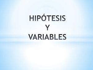 Hipotesis Y Variables