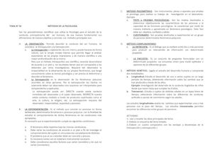 Tema N° 02 Métodos De La Psicología