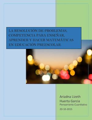 Resolucion De Problemas En La Educacion Preescolar