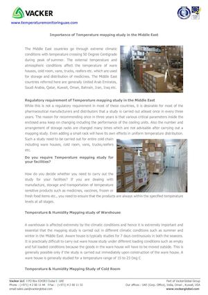 Importance of Temperature mapping study in the Middle East