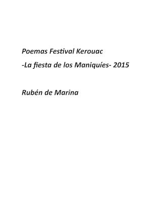Poemas Festival Kerouac 2015 - Rubén De Marina