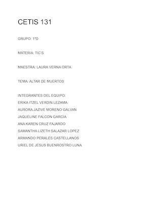 Altar De Muertos Tics Word2