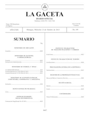 Gaceta No 199 Miercoles 21 De Octubre De 2015
