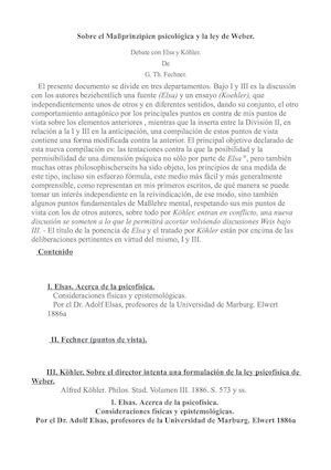 Sobre El Maßprinzipien Psicológica Y La Ley De Weber Castellano Gustav Theodor Fechner