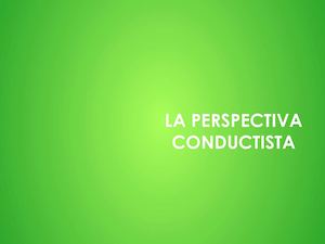 La Perspectiva Conductista