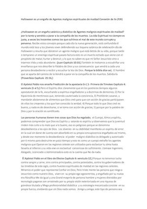 Halloween es un engaño de Agentes malignos espirituales de maldad Conexión de Fe (PJR)