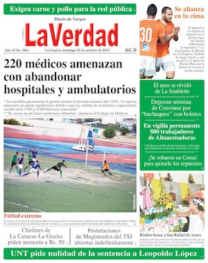 La Guaira, domingo 25 de octubre de 2015 Año 19 Nº 5811