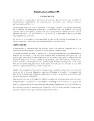 Módulo De Psicologia Educativa Cap I II