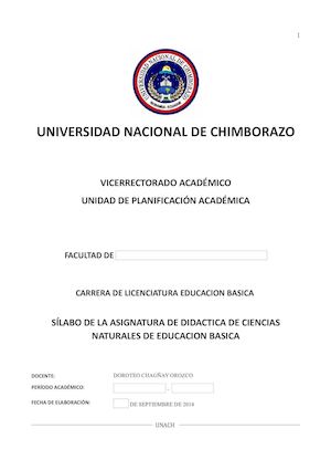 Sílabo Unach Edu Basica