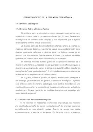 Ofensiva dentro de La Defensiva Estrategica