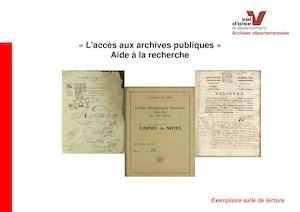 Guide d'aide à la recherche dans les archives publiques