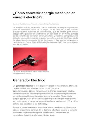 Transformación De La Energia
