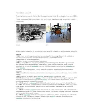 Historia De El Automóvil