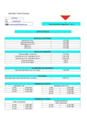 Catalogue Bois De Coffrage