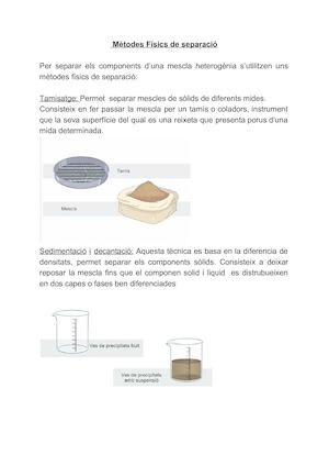 Practica 2 Mètodes Físics De Separació