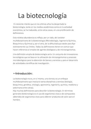 La Biotecnología