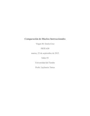 Comparación De Diseños Instruccionales