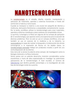 Nanotecnología y Robótica