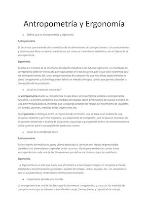 Antropometria Y Ergonomia