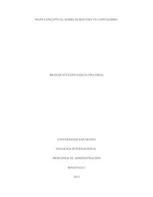 Mapa Conceptual Sobre Burguesia Vs Capitalismo