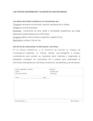 Algunos Recursos Para Escribir Textos