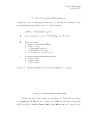 The effects of immigration on Chilean economy