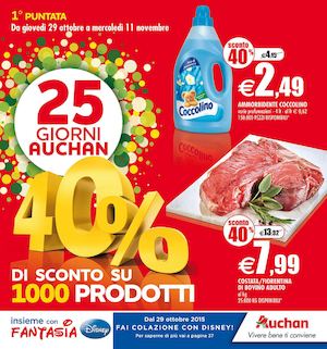 Volantino Auchan - 25 giorni 40% di sconto su 1000 prodotti