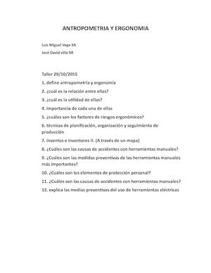 Antropometria Y Ergonomia