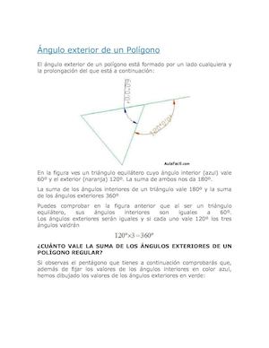 ángulos externos de los polinomios