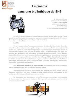 Le Cinéma dans une bibliothèque de SHS