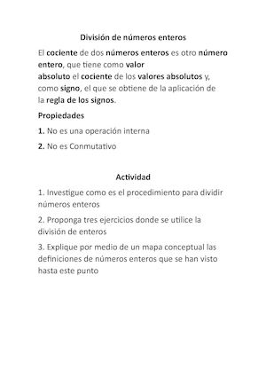 División De Números Enteros