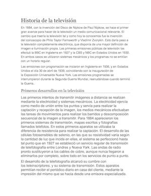 Historia De La Televisión
